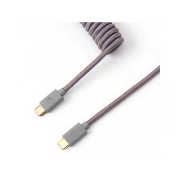 Keychron Coiled Aviator USB-C M/M adatkábel 0.9m, szürke (+USB-C - USB-A adapter)