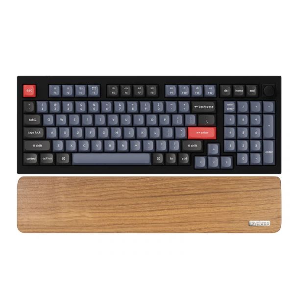 Keychron Q5 csuklótámasz, barna tömör fa