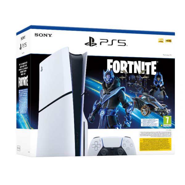 Sony Playstation 5 Slim konzol, 1TB - D-chassis Fortnite Bundle