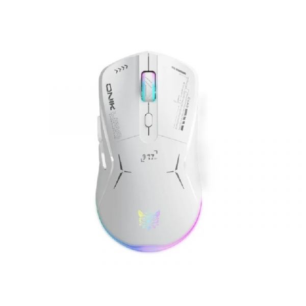 Onikuma CW917 Dual-Mode Vezeték Nélküli Gamer Egér, fehér