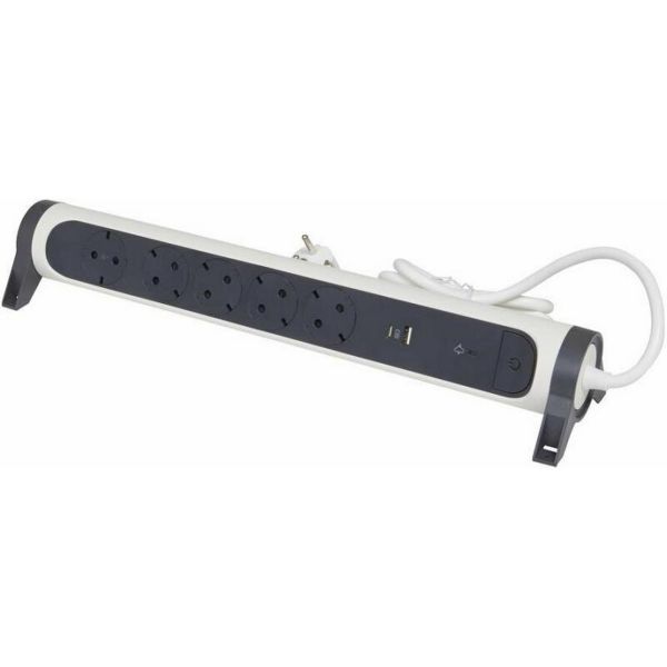 Legrand Elosztósor Premium 5x2P+F, Túlfeszültség-Védelemmel, USB-A + USB-C, 1,5 m (694510)