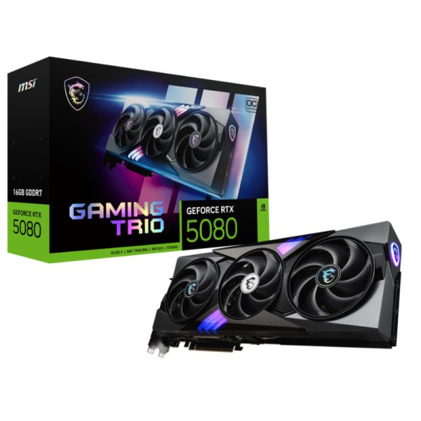 MSI Geforce RTX 5080 GAMING TRIO 16GB DDR7 OC videókártya (G5080-16GTC)