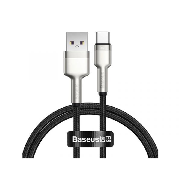 BASEUS CAFULE adatkábel (USB - Type-C, 66W, gyorstöltő, 100cm, törésgátló) FEKETE