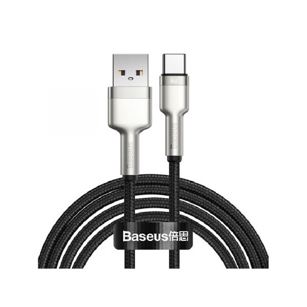 BASEUS CAFULE adatkábel (USB - Type-C, 66W, gyorstöltő, 200cm, törésgátló) FEKETE