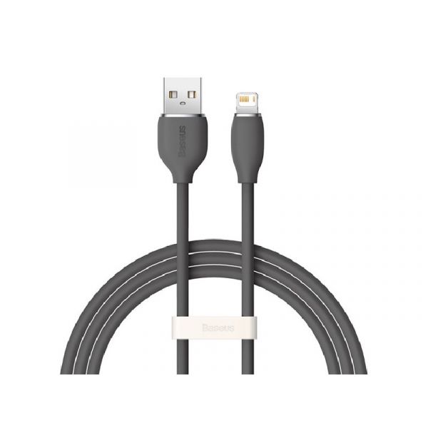 BASEUS JELLY LIQUID adatkábel (USB - lightning, 2.4A, gyorstöltő, 120cm) FEKETE