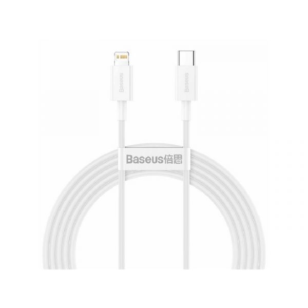 BASEUS SUPERIOR adatkábel (Type-C - lightning, 20W, PD gyorstöltő, 200cm, törésgátló) FEHÉR
