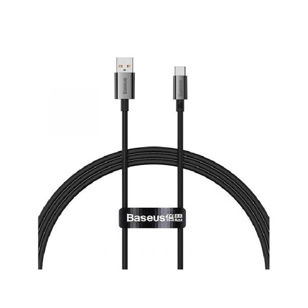 BASEUS SUPERIOR adatkábel (USB - Type-C, 100W, PD gyorstöltő, 100cm, törésgátló) FEKETE