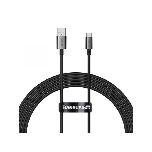 BASEUS SUPERIOR adatkábel (USB - Type-C, 100W, PD gyorstöltő, 200cm, törésgátló) FEKETE