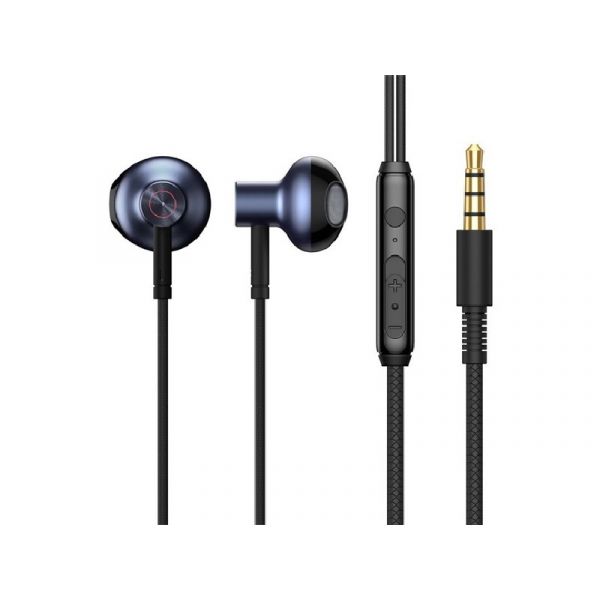 BASEUS ENCOK H19 fülhallgató SZTEREO (3.5mm jack, mikrofon, felvevő gomb, hangerőszabályzó) FEKETE