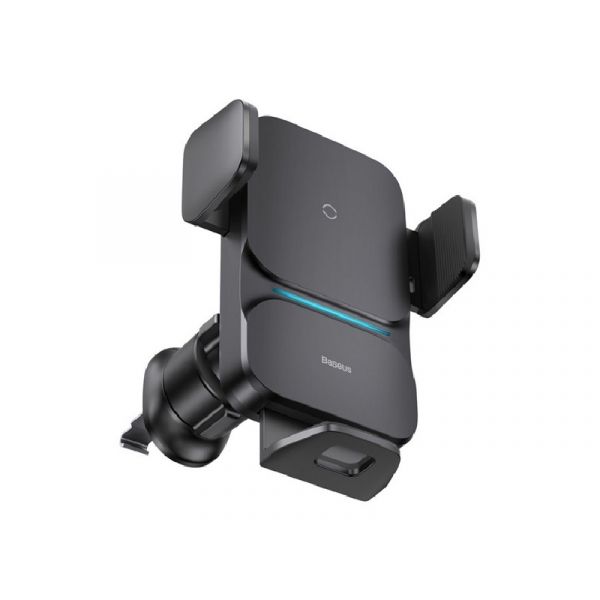 BASEUS WISDOM autós tartó (szellőzőre, automata, 15W, wireless, 4.7-7.5 méret) FEKETE