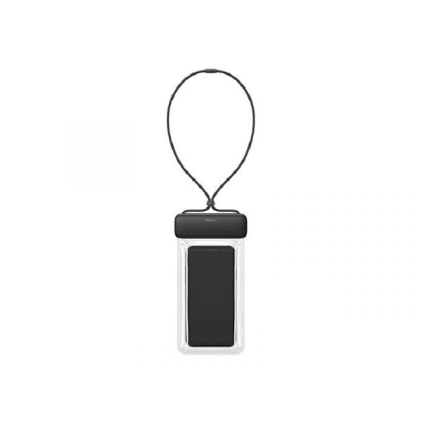 BASEUS AQUAGLIDE vízhatlan/vízálló tok, AQUA (univerzális, IPX8, nyakba akasztható, 7.2 méret) FEKETE