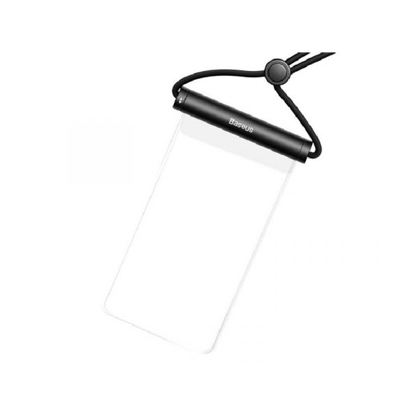 BASEUS CYLINDER vízhatlan/vízálló tok, AQUA (univerzális, IPX8, karpánt, nyakba akasztható, 7.2 méret) FEKETE