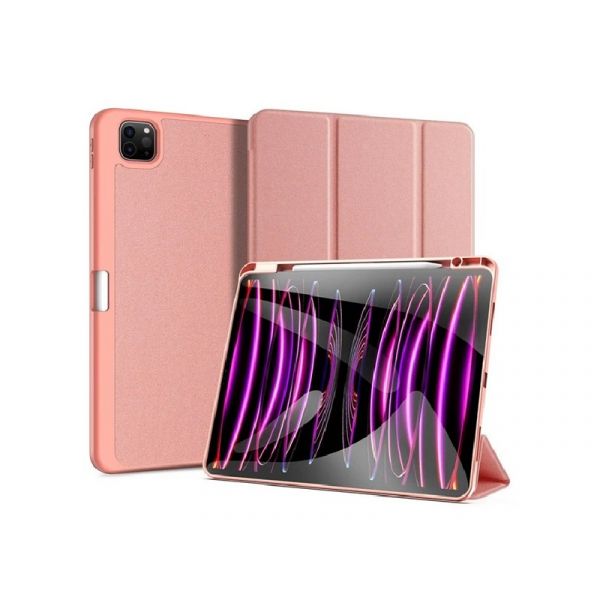 DUX DUCIS DOMO [Apple iPad Pro 13 (2024)] aktív FLIP, oldalra nyíló tok RÓZSASZÍN