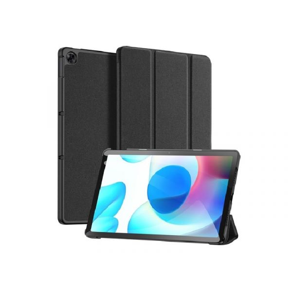 DUX DUCIS DOMO [Realme Pad] aktív FLIP, oldalra nyíló tok FEKETE