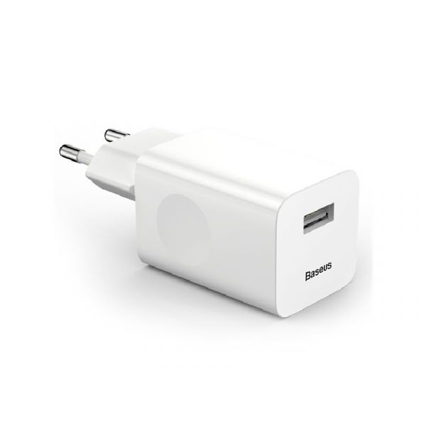 BASEUS hálózati töltő USB aljzat (24W, PD gyorstöltő 3.0) FEHÉR