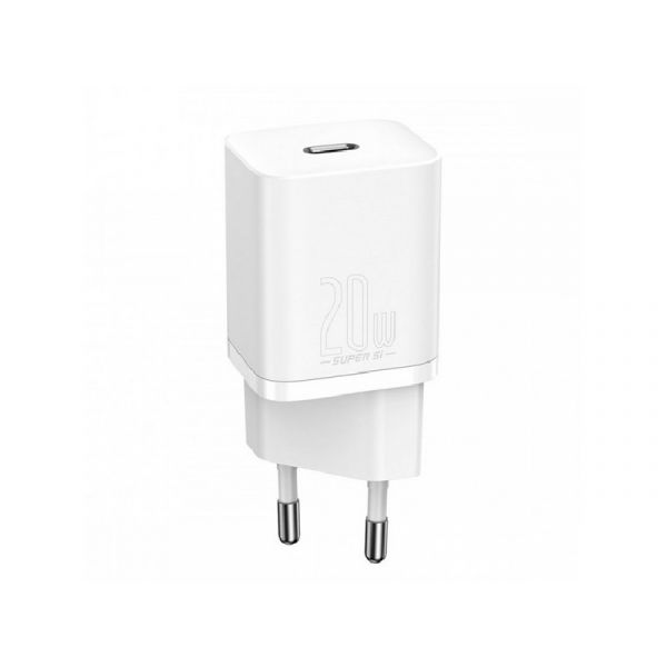 BASEUS SUPER SI hálózati töltő Type-C aljzat (20W, PD gyorstöltő) FEHÉR