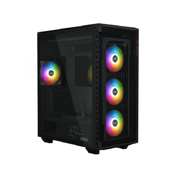 ADATA XPG Ház E-ATX Battlecruiser II, 4x120mm RGB ventilátor, Tápegység nélkül, üvegfalú, fekete