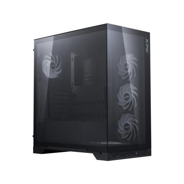 ADATA XPG Ház Midi ATX Invader X BTF, 5x120mm RGB ventilátor, Tápegység nélkül, üvegfalú, fekete