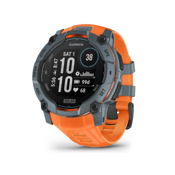 Garmin Instinct 3, 50mm Solar, Grey, orange strap (010-02935-01)
