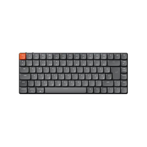 Keychron K3 Max Bluetooth / vezeték nélküli / USB magyar low profile Gateron mechanical 2.0 red billentyűzet, fekete (K3M-H1-HG)
