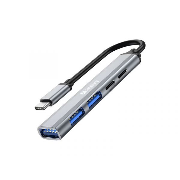 SANDBERG Hub és elosztó, USB-C to 3xUSB-A+2xUSB-C SAVER (336-50)