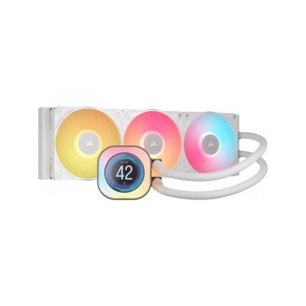 CORSAIR iCUE LINK TITAN 360 RX LCD vízhűtés, 3 Ventilátorots, LGA1700 és LGA1851 támogatással, fehér (CW-9061026-WW)