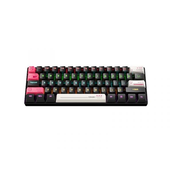 Onikuma G55 Mechanikus Gamer Billentyűzet, Angol kiosztás! (G55 WIRED RGB BLACK)
