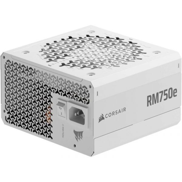 CORSAIR RM750e, 750W, 12cm, ATX 3.1, PCIe 5.1, BOX, Cybenetics Gold Moduláris tápegység (CP-9020292-EU) fehér
