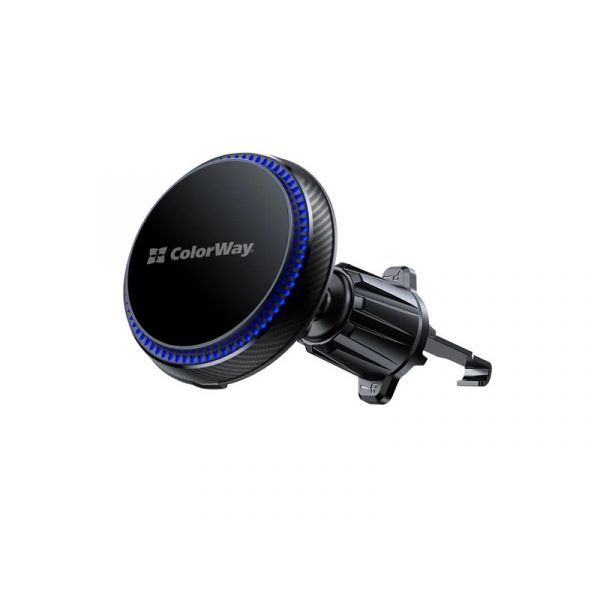 COLORWAY Autós töltő, MagSafe 360°-os légtelenítő 15W fekete vezeték nélküli autós töltő, légtelenítő 15W fekete (CW-CHMW041Q-BK)