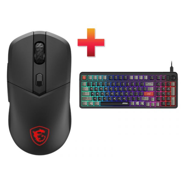 MSI  VERSA 300 ELITE W Wireless Gaming Mouse, Black (S12-4301290-CLA)