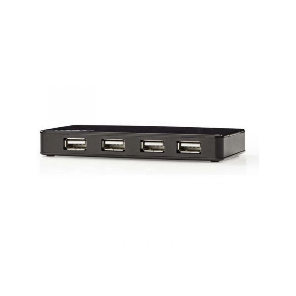 Nedis 7-portos USB HUB, USB 2.0, aktív, 5V-os táppal (UHUBU2730BK)