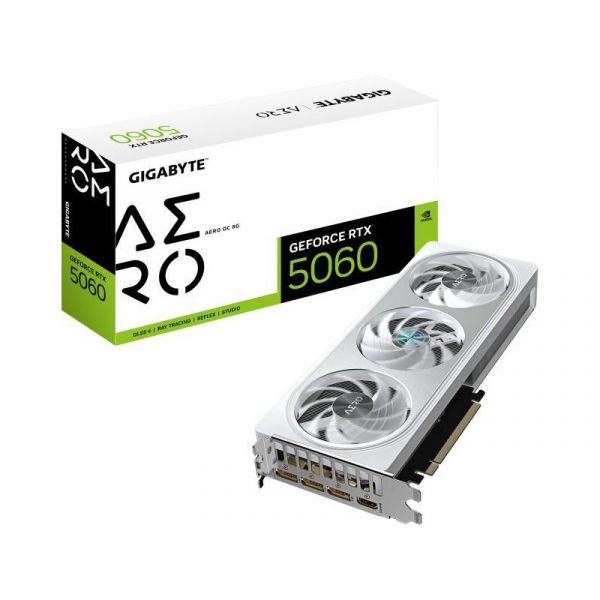 GIGABYTE GeForce RTX 5060 8GB GDDR7 OC Videokártya (GV-N5060AERO OC-8GD)