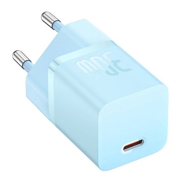 Baseus GaN5 Mini hálózati gyorstöltő 30W, USB Type-C, kék (CCGN070603)