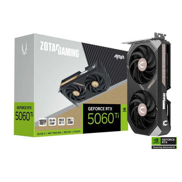 ZOTAC GAMING GeForce RTX 5060 Ti 16GB AMP GDDR7 (ZT-B50620F-10M) Videókártya