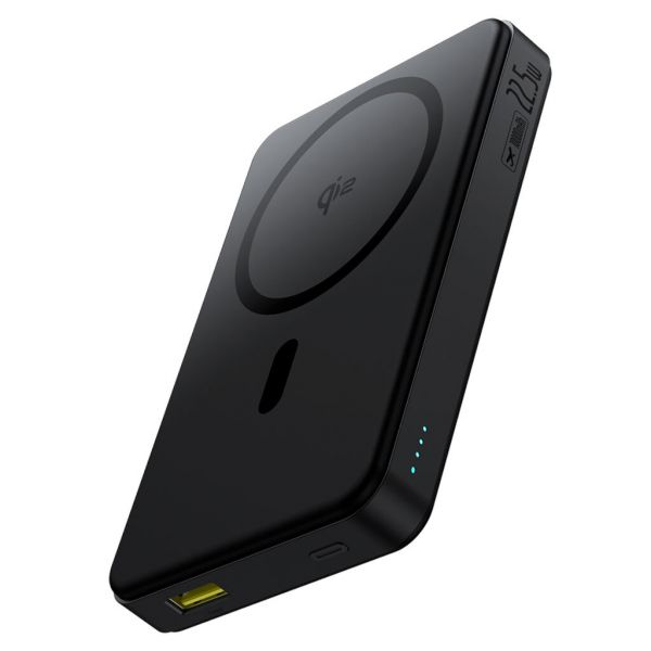 BASEUS Airpow2 Qi2 vésztöltő USB+Type-C aljzat (10000mAh, 22.5W, PD gyorstöltő 3.0, Magsafe, LED jelzés) FEKETE (P10080000123-00)