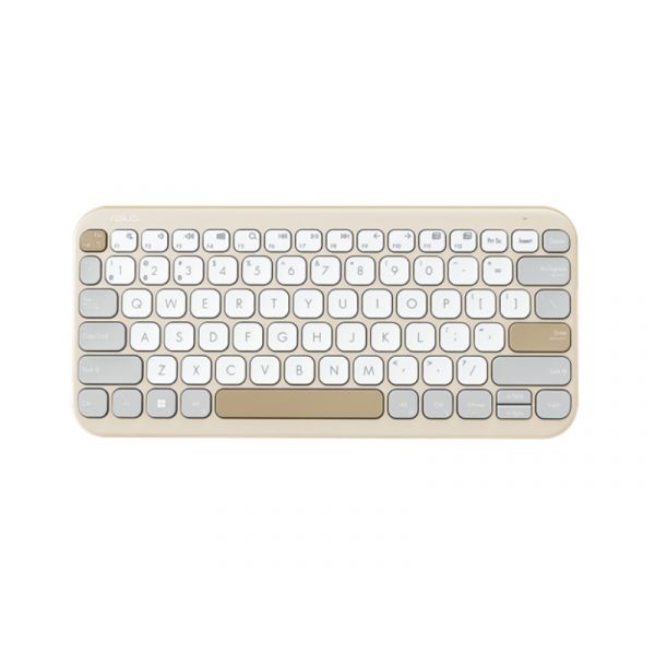 Asus Marshmallow KW100 vezeték nélküli billentyűzet HU layout, világosbarna