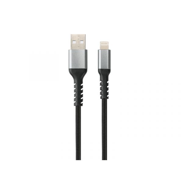 AVAX Töltőkábel, USB-A - Lightning, 3A, 1,5 méter, acélszürke (CB401G)