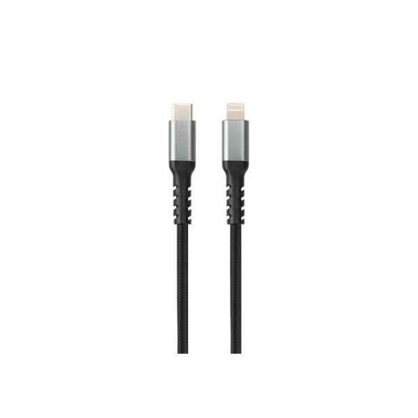 AVAX Töltőkábel, USB-C - Lightning, 3A, 1,5 méter, acélszürke (CB402G)
