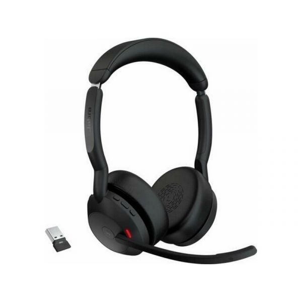 JABRA Evolve2 55 MS Stereo Bluetooth Vezeték Nélküli Fejhallgató, Mikrofon + Töltő állomás (25599-999-989)