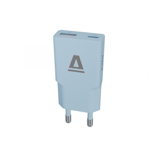 AVAX Hálózati töltő USB-A USB-C 30W Nano Slim világoskék (CH641LB)