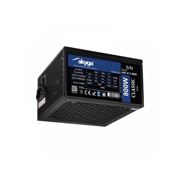 AKYGA 800W 80+, 12cm, 20+4 tápegység (AK-C1-800)