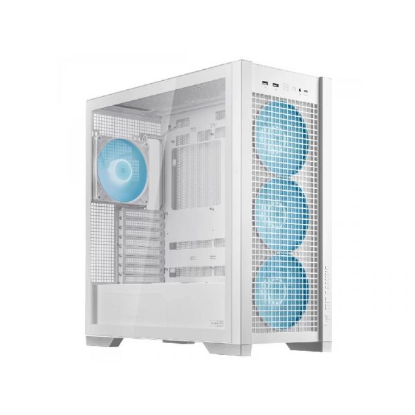 ASUS TUF Gaming GT302 PC ház, Tápegység nélkül, Fehér, Üvegfalú