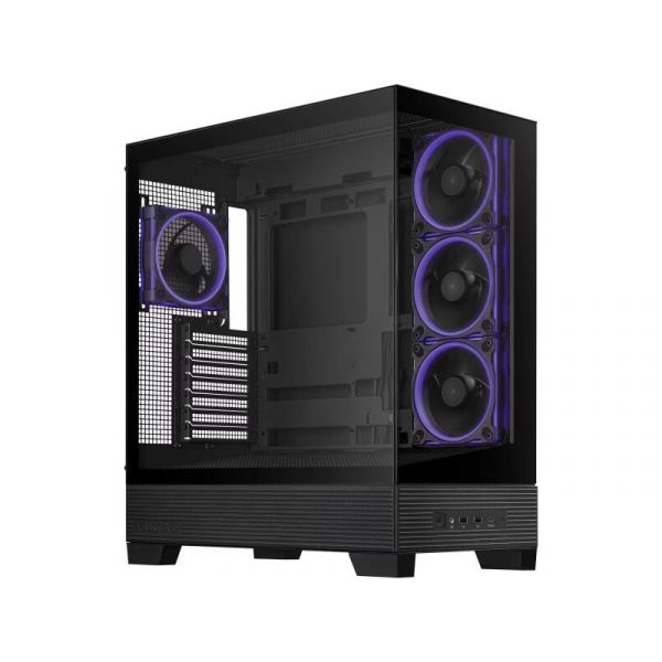 ASUS A31 Plus ház, Tápegység nélkül, Fekete, Üvegfalú