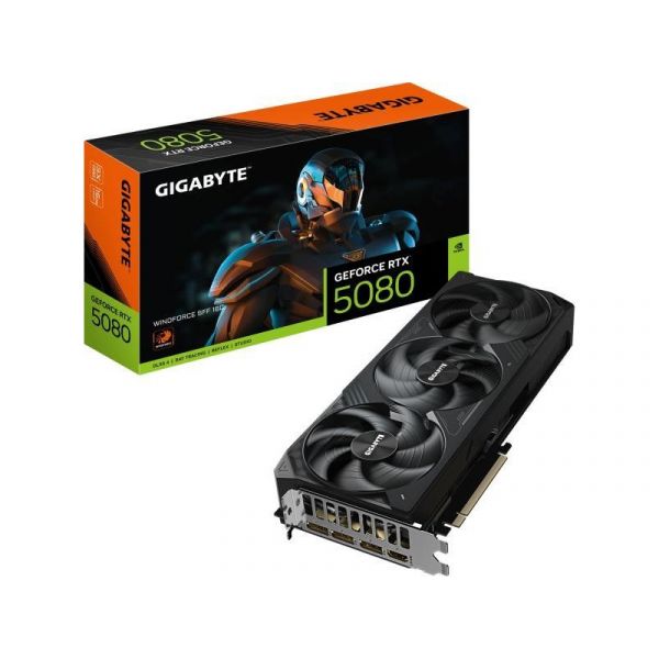 GIGABYTE GeForce RTX 5080 16GB Videókártya (GV-N5080WF3-16GD)