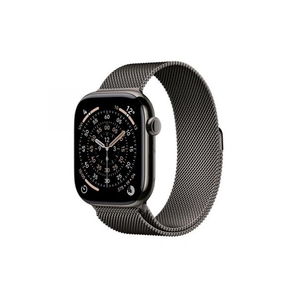 Apple Watch Series 11 GPS + Cellular 46mm-es palaszürke titántok, palaszürke milánói szíj – M/L (MFD44MP/A)