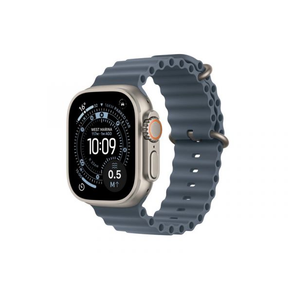 Apple Watch Ultra 3 GPS + Cellular 49mm-es natúr titántok, acélkék Óceán szíj (MEWH4QH/A)