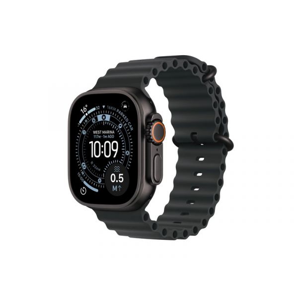 Apple Watch Ultra 3 GPS + Cellular 49mm-es fekete titántok, fekete Óceán szíj (MF0J4QH/A)