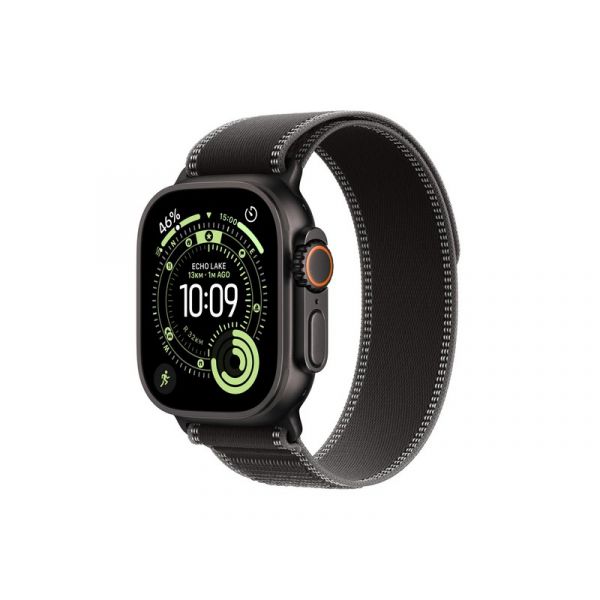 Apple Watch Ultra 3 GPS + Cellular 49mm-es natúr titántok, fekete-hamuszürke Terep pánt – S/M (MF1D4QH/A)