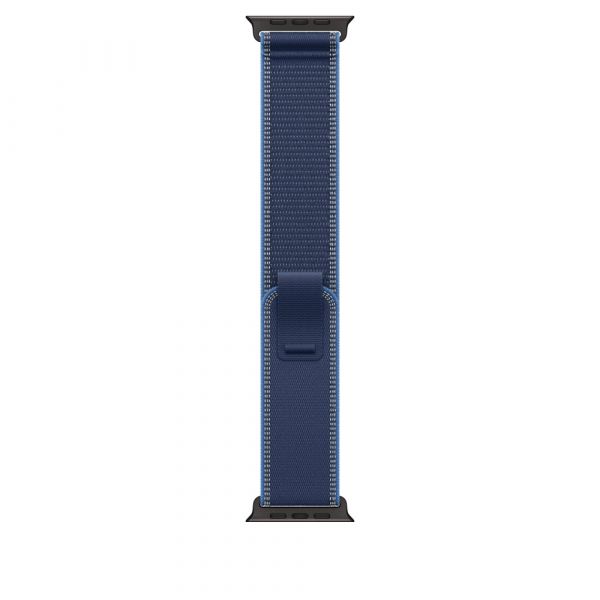 Apple 49mm Blue/Bright Blue Trail Loop - M/L - Black Titanium Finish (MG9R4ZM/A)