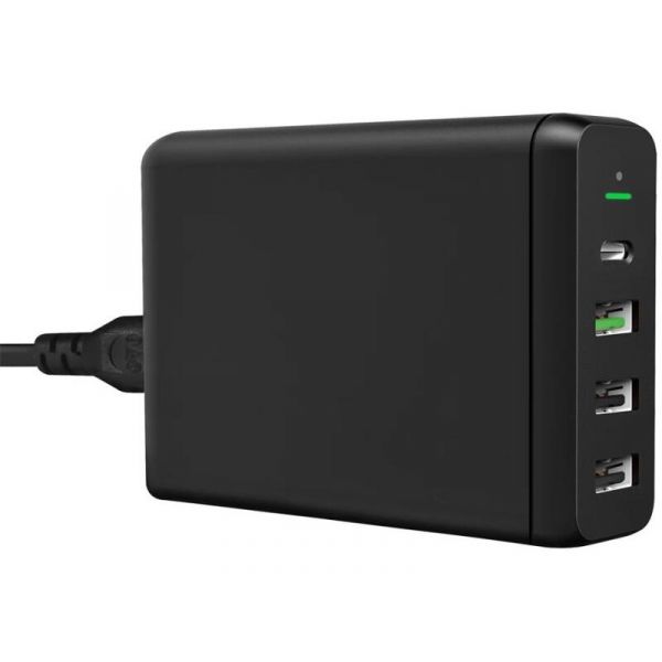 AVAX Hálózati töltő 1xUSB-C 3xUSB-A 75W Gyorstöltő fekete (AVAX_DC611)